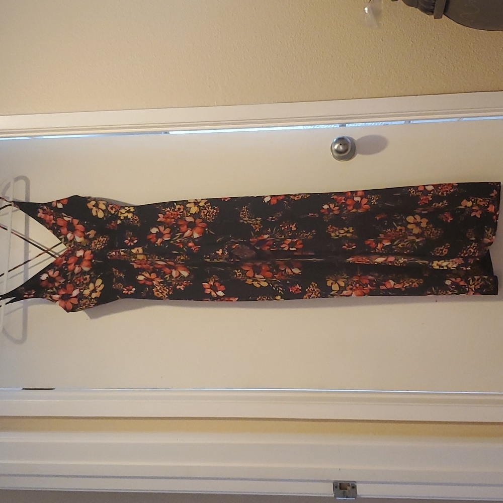 Black floral romper